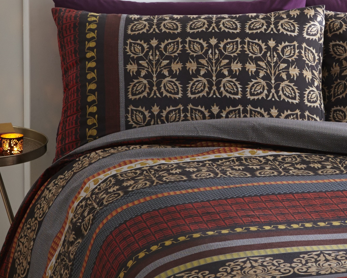 LUXURY INDIAN ETHNIC PRINT DUVET QUILT COVER BEDDING BED LINEN SET